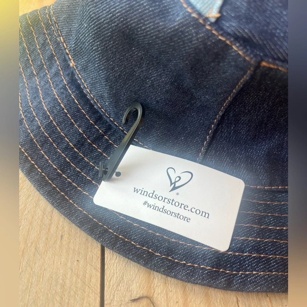 Patchwork Denim Bucket Hat - Blue Jean Light and Dark Wash Tones Brand New NWT